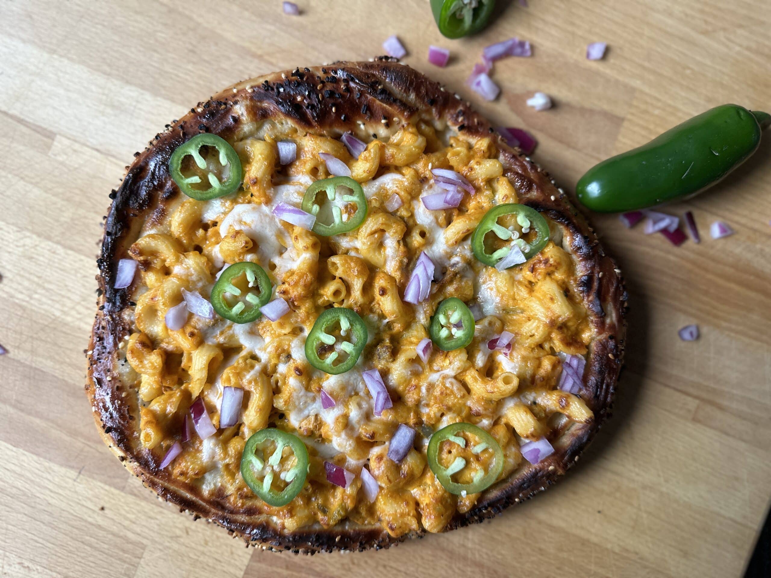 Smoked Brisket Mac & Cheese Pizza