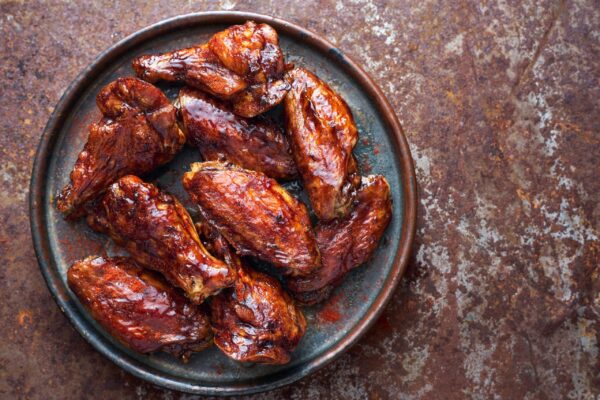 Delicious,Homemade,Teriyaki,Chicken,Wings,In,Plate,Top,View